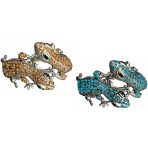 Ruedelafete Bracelet lézard métal avec strass bleu (x1)