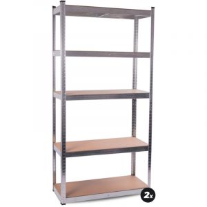 Aga 24 2x &Eacute;tag&egrave;re m&eacute;tallique 180x90x40 cm 5 &eacute;tag&egrave;res