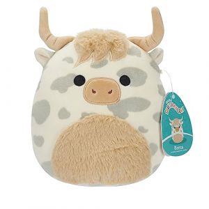 Jazwares Squishmallows Originaux 19cm Borsa, la Vache Highland tachetée Grise, Ajoute Ainhoca à Ton équipe, Peluche Ultra Douce