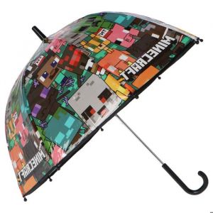 Educa Kids Euroswan - Parapluie transparent Cloche 46 CMS Manuel Minecraft, Multicolore (MC00006), multicolore, único, décontracté