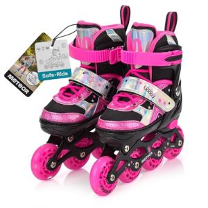 Image de Meteor Patins &agrave; roulettes Metro - Design color&eacute; avec roues LED - Taille r&eacute;glable - XS 25-28