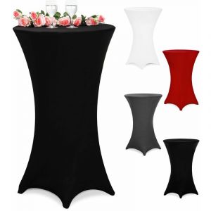 Image de Deuba Housse de table haute Noir Ø80 cm Revêtement élastique table bistro bar