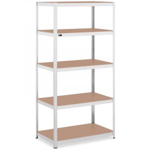 MSW Étagère charge lourde - 100 x 60 x 197 cm - Supporte 5 x 150 kg - Grey