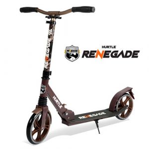 Hurtle Trottinette Enfant/Adulte/Adolescent- Trottinette à 2 Roues avec Guidon T-Bar Réglable-Plateau en Alliage Antidérapant-Scooter Portable pour Enfants avec Sangle de Transport