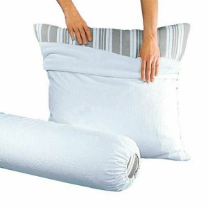 Sous taie traversin éponge imperméable antiacarien Blanc Taille 140 cm;90 cm