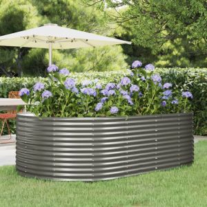 VidaXL Jardinière Gris 212x140x68 cm Acier enduit de poudre