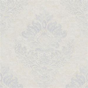 Papier peint baroque Profhome 379015 papier peint intissé légèrement texturé au style baroque mat blanc argent gris 5,33 m2 blanc