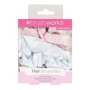 Image de Brushworks Lot de 4 chouchous en microfibre satinée roses & blancs, Rose - Taille One Size