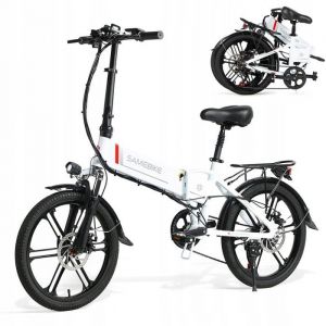 Samebike 20lvxd30-Ii Vélo Électrique E-Bike Cadre 17.5 Pouces Roue 20" Blanc 350w 35km/H 10.4ah 48v 80km
