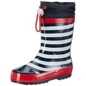 Playshoes Kid's Gummistiefel - Bottes en caoutchouc taille 24/25, noir/gris/rouge