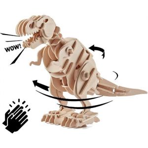 ROKR 3D De Puzzle En Bois Dinosaure Amusant Le Faire Soi Même pour Les Enfants ThinkGizmos Kit de Tyrannosaure Contrôlé par Le Son