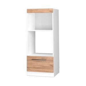 Vicco - Meuble micro-ondes "Fame-Line" 60cm blanc/chêne