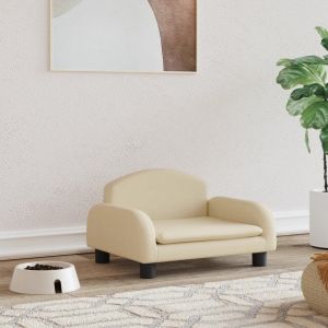 VidaXL Lit Pour Chien Crème 50x40x30 Cm Tissu