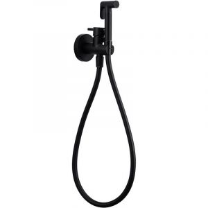 Douche hygi&eacute;nique avec robinet mitigeur encastr&eacute; en laiton noir mat Munich Imex