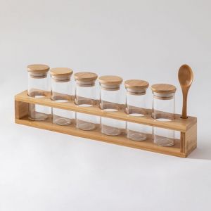 Set de 6 Pots &agrave; &Eacute;pices avec Cuill&egrave;re (&Oslash;4,8 cm) Seyne SKLUM Transparent 16,5 cm