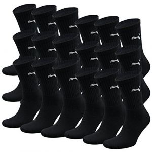 Puma Sport - Chaussettes de Sport - Lot de 3 - À Logo - Homme - Noir - 39-42 EU