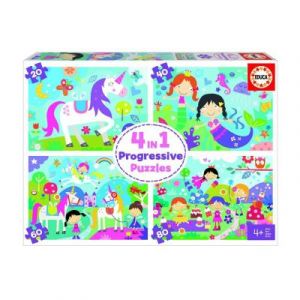 Educa PUZZLE PROGRESSIF MULTI 4 EN 1 JUNIOR - AMIS FANTASTIQUES