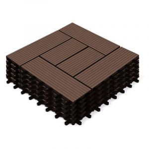 Idmarket Lot de 5 dalles de terrasse mosaïque wodhy clipsables bois composite taupe
