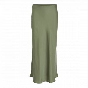 Vila Viellette Hw Long Skirt-Noos Jupe trap&egrave;ze, Vert Olive, 46 Femmes
