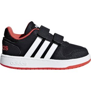 Adidas HOOPS 2.0 CMF I - NOIR/ROUGE - Bébé - CHAUSSURES BASSES