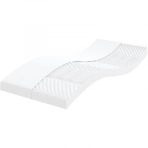 VidaXL Matelas en mousse blanc 90x190 cm 7 zones dureté 20 ILD