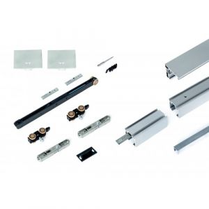 Kit complet Xperta porte en bois fixation murale avec 2 softcloses - gris ARGENTA