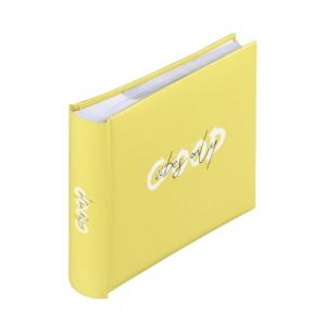 Image de Hama Album photo &agrave; pochette 'Good Things Vibes' (Album m&eacute;mo, 200 photos 10 x 15cm, 100 pages blanches, Dim. 22.5x22cm, Id&eacute;al Scrapbooking, id&eacute;e cadeau, Couverture Rigide, Pochette Carte SD) Jaune