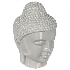 Image de Tête de Bouddha Céramique 27cm Blanc Prix
