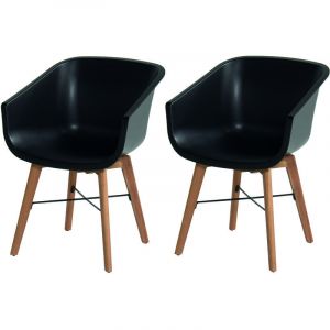 Hartman Chaise de jardin en r&eacute;sine Amalia noire (lot de 2)