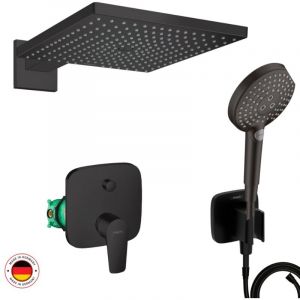 Hansgrohe Lot robinet douche encastré noir mat