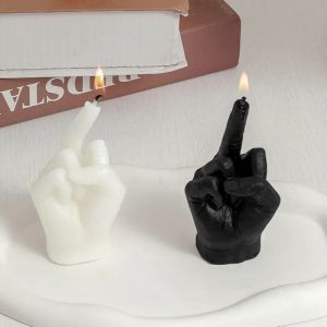 Shop-story - middle finger candle : Bougie Parfumée et Originale en Forme de Doigt d'Honneur Blanc - Blanc