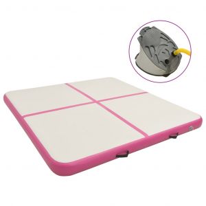 Image de VidaXL Tapis gonflable de gymnastique avec pompe 200x200x20cm PVC Rose