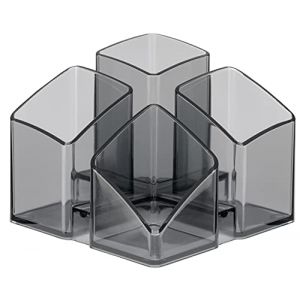 Han Pot à crayons SCALA, 4 compartiments, gris transparent