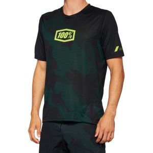 100% Maillot manches courtes 100 airmatic noir camo s