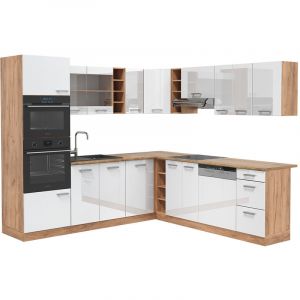 Vicco - Cuisine d'angle R-Line 247x237cm Chêne/Blanc brilliant