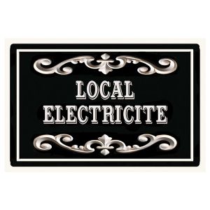 N.a! Plaque de porte en métal local électricité