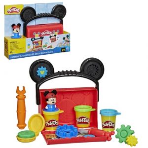 Play-Doh Disney Junior Mon Garage avec Mickey Mouse, Coffret de p&acirc;te &agrave; Modeler, Loisirs cr&eacute;atifs, Jouets pr&eacute;scolaires pour Enfants, d&egrave;s 2 Ans