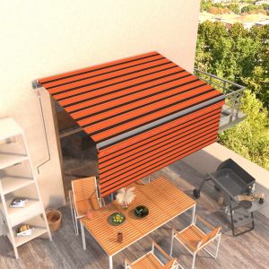 VidaXL Auvent r?tractable automatique avec store 3x2,5 m Orange marron