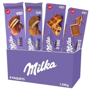 Milka Assortiment Goûters Choco Biscuit Chocolat Lait 150g Choco Suprême Chocolat Lait 180g Choc & Choc 175g Cake & Choc 175g