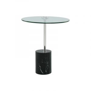 Table d'Ap en Marbre "Rosario" 50cm Argent & Noir Prix
