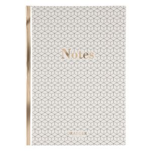 DRAEGER Paris | Carnet de Notes A5 Ivoire | Couverture Rigide détails dorés | 15 x 21 cm | 192 Pages lignées | Papier certifié FSC | to do List, projets, pensées | Idéal Bureau, Maison, école