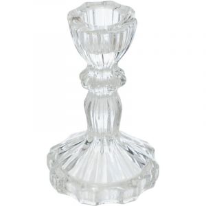 Bougeoir Chandelier en verre H 11 cm