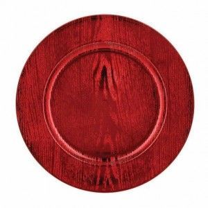 Lot de 12 dessous d' iette effet bois Rouge