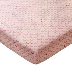 Drap housse coton PASTILLES - rose