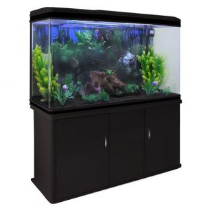 Image de Monster shop Aquarium de 300 Litres, Kits et Accessoires de Démarrage, Graviers Noir, Meuble NOIR, 143,5cm x 120,5cm x 39 cm