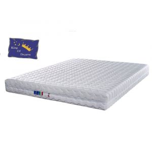 King Of Dreams Matelas 120x190 pour Sommier Electrique ou M&eacute;canique TPR Mousse Poli Lattex 20 cm D&eacute;houssable Soutien Souple + Pro