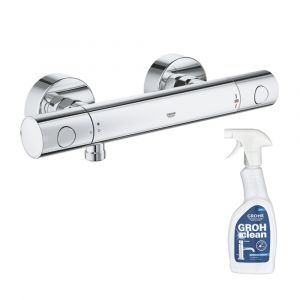 Grohe Mitigeur douche thermostatique Quickfix Precision Get + nettoyant GrohClean