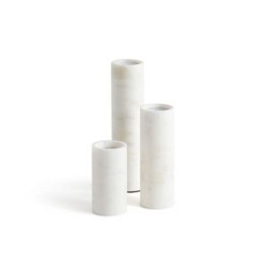 Lot de 3 bougeoirs en marbre, Scafi