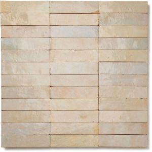Zellige Marocain Artisanal - Gris Beige 2,5x10 cm - Mosaïque mur (vendu par plaque de 30x30 cm)