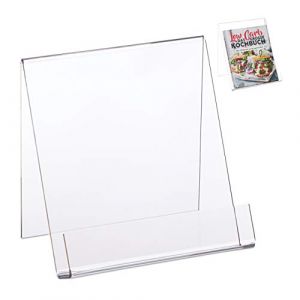 Relaxdays Support pour livre, lot de 10, présentoir en acrylique A5, solide, grands livres, HxLxP: 15 x 15 x 11,5 cm, transparent